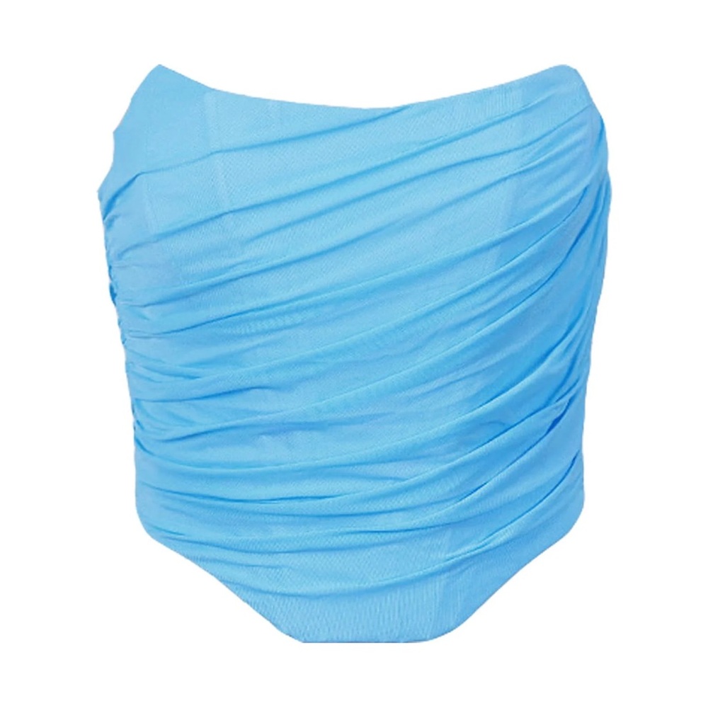 NWT sky blue mesh corset